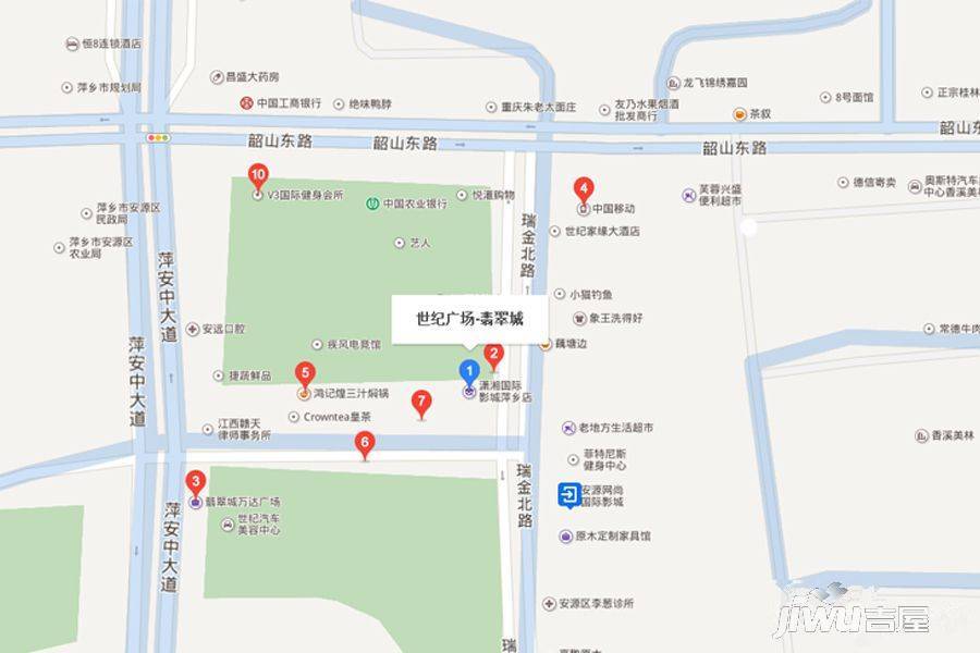 世纪广场翡翠城位置交通图1