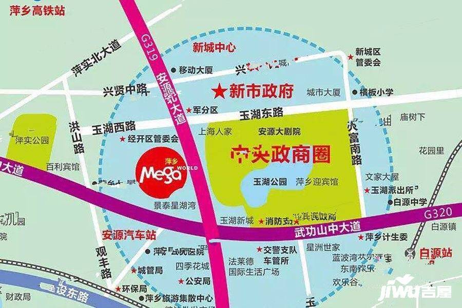 萍乡美佳华商业中心位置交通图